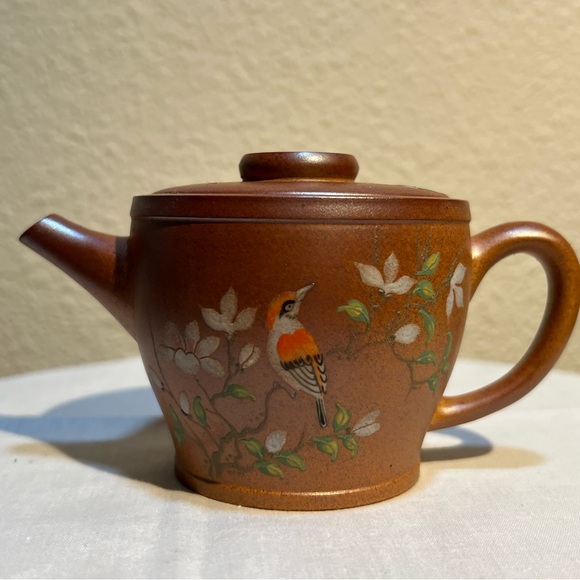 Minimalist Brown and Orange Ceramic Teapot Art authentic Yixing Zisha teapot